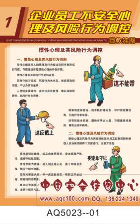 企业员工不安全心理及风险行为调控宣传挂图-AQ5023