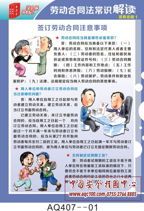 劳动合同法常识解读宣传挂图-aq407